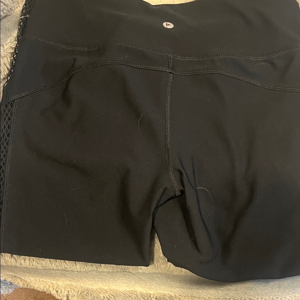 90 Degree By Reflex Black Cropped Pants with Mesh Detail - Picture 5 of 6